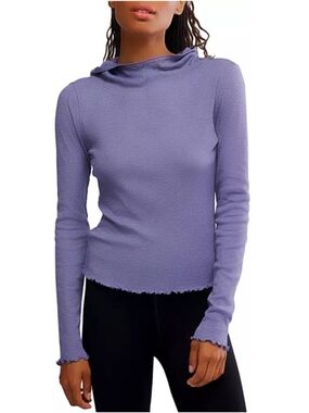FP Movement Breathe Easy Layer Ribbed Hooded Long-Sleeve Top, NWT